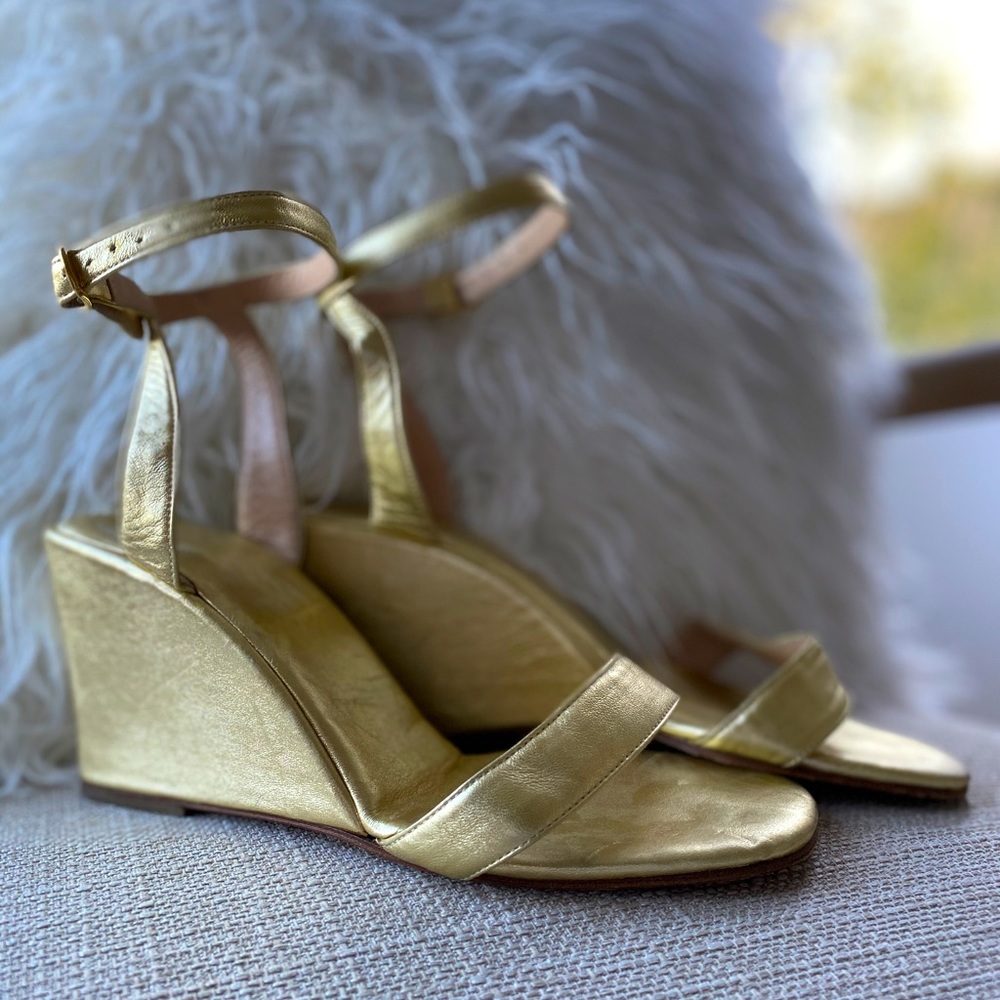 👡 Gold Rodolphe Menudier Wedge Sandals 👡